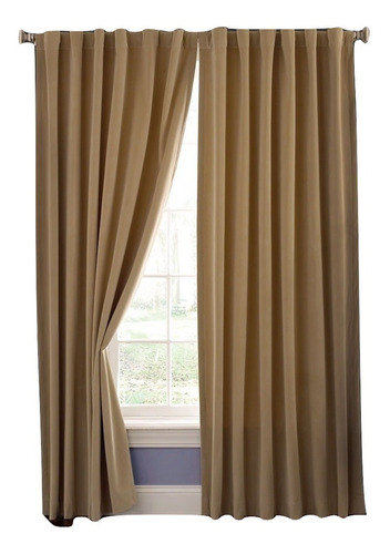 Juego De Cortinas Dobles Blackout Textil + Voile Blanco