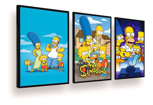 Quadro Decorativo Coleção Os Simpsons Família Simpson A3