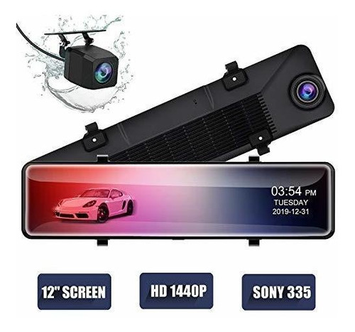Imagen 1 de 6 de Camara Para Espejo Retrovisor Auto Pantalla Táctil Grabación