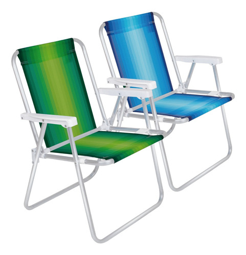 Sillón X 2 Camping Pescador Surtidos Aluminio Rafia Mor Ct Color Multicolor