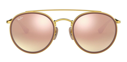 Lentes Sol Ray Ban Metal Redonda Oro Espejada/degradada