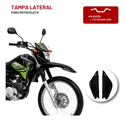 Tampa Lateral Yamaha Xtz 125 2003 A 2016 Preto Nova | MercadoLivre