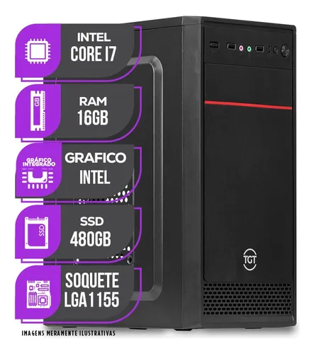 Pc Cpu Mancer, Intel Core I7, 16gb De Memória Ram, Ssd 480gb