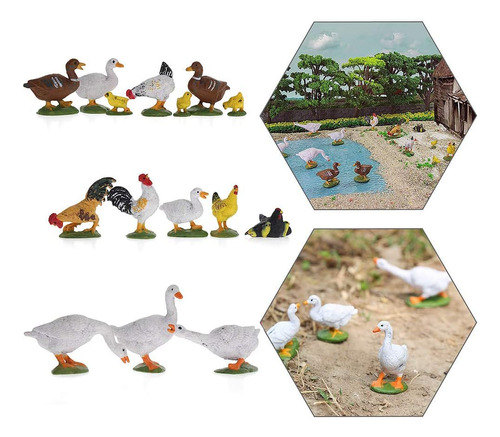 30pcs O Gane Farm Animal 1:43 Pato Pintado Pato De Pollo Pvc