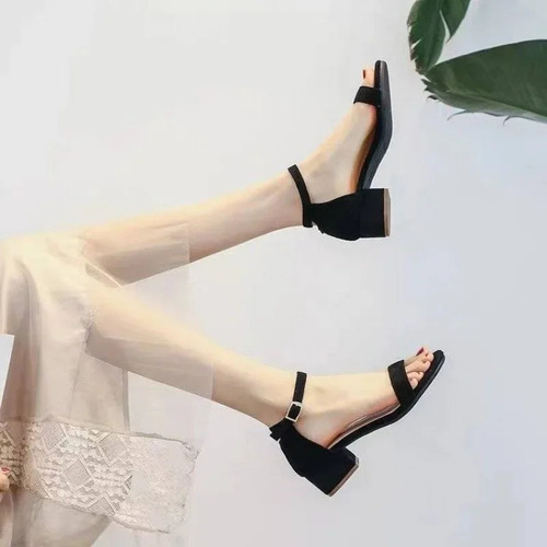 Sandalias Romanas De Tacón Ancho De Verano Para Mujer