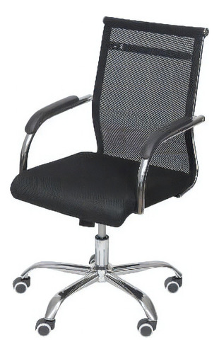 Cadeira de escritório Or Design Roma baixa ergonômica  preta com estofado de tecido