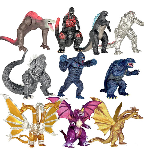 Twcare Set De 10 Godzilla Vs Kong Dinosaurio Dragon Juguetes