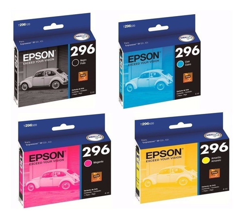 Cartucho Epson T296 Original Tinta Set De 4 Colores
