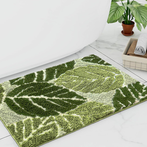 Alfombra De Baño Antideslizante Con Planta Verde Salvia, Bon