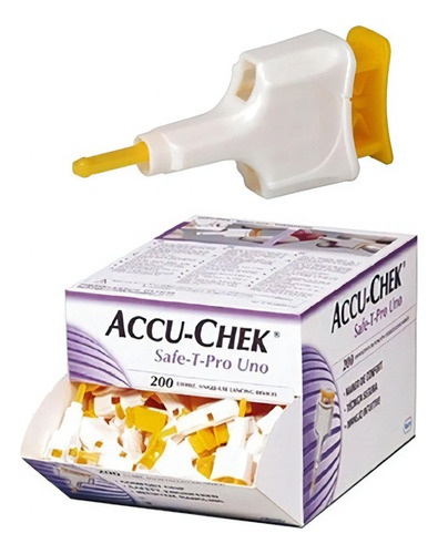 Lancetas Accu Chek Safe T Pro Uno Roche Caja Con 200 Piezas Color Blanco
