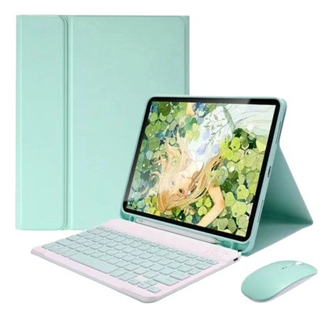 Funda De Cuero Con Teclado Y Ratón Para iPad Mini De 68,3 Pu