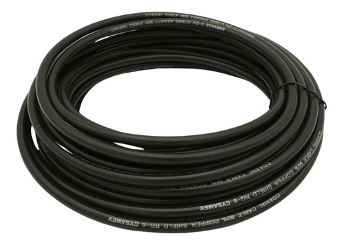 Cable Coaxial Rg6 Negro Para Antena Tv, Cctv Rollo De 25 Mts