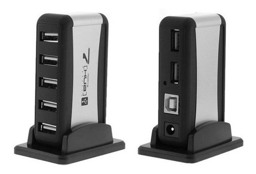 Hub Usb 7 Puertos Con Cargador De Pared Conector Pc Laptop