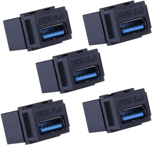  Usb 3.0 Keystone Jack Inserts  X 5 Unds Negros