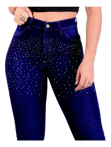 Jeans Strass, Pantalón Vaquero Mujer