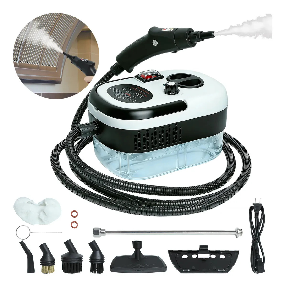 Limpiador a Vapor Industrial Goodea 2500W con Alta Temperatura de 3.5 Bar y 1.2 L para Chinches y Superficies