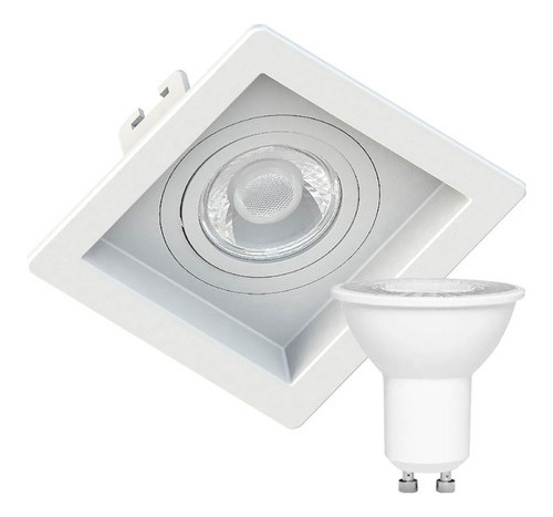 Luminária quadrado led de teto SaveEnergy SE-330.1032 Spot Embutir Dicroica Gu10 Lampada led Saveenergy 2700k Branco Quente 4000k Neutro 6000k Frio cor branco 110V/220V