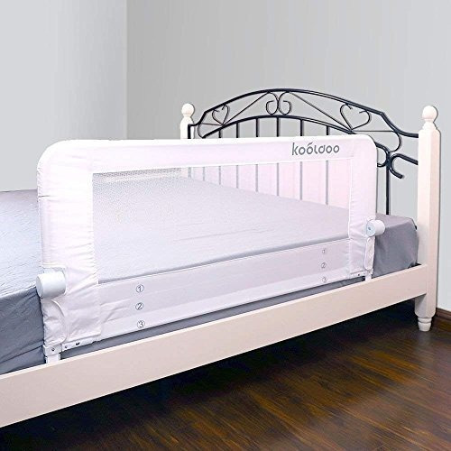 Barrera De Cama De 43 Pulgadas De Largo Blanco Plegable Para