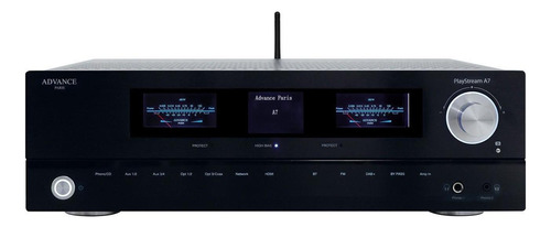 Amplificador Stereo Player Streaming Advance Playstream A7 Color Negro Potencia de salida RMS 115 W