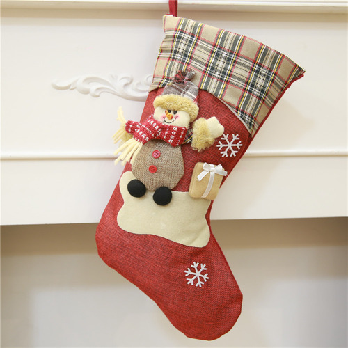 W Calcetines Navideños Con Colgante De Muñeco De Nieve De
