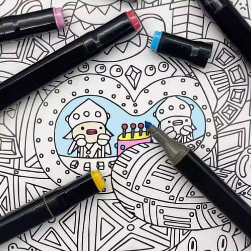 Kit Touch Marcador Canetas Ponta Dupla Estojo 120 Cores Fofa para Livros de Colorir Bobbie Goods Canetinhas Coloridas CapriShop House