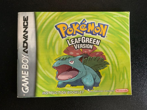 Pokemon Leafgreen Game Boy Advance Manual