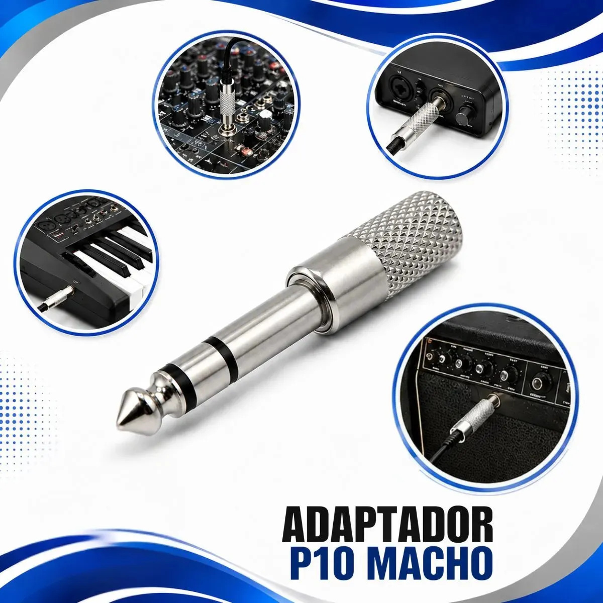 Adaptador P2 Fêmea 3,5mm para P10 Macho Estereo Gurumania
