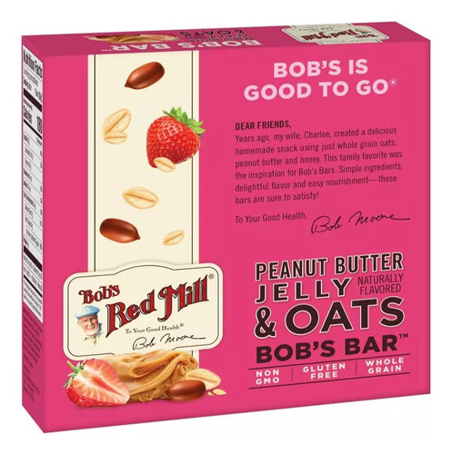 Bob's Red Mill Peanut Butter Jelly & Oats Bob's Bar 5 Barras