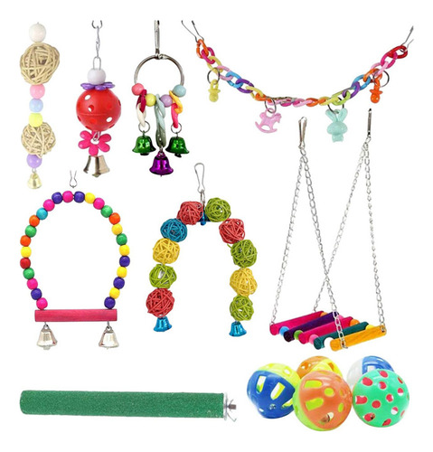 A 13x Kits De Juguetes For Loros Grandes, Columpio Para