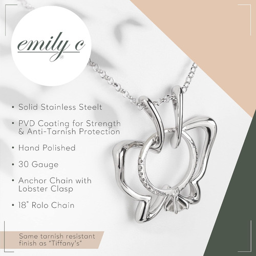 Emily C Collar Con Soporte Para Anillos ' Collares De Acero