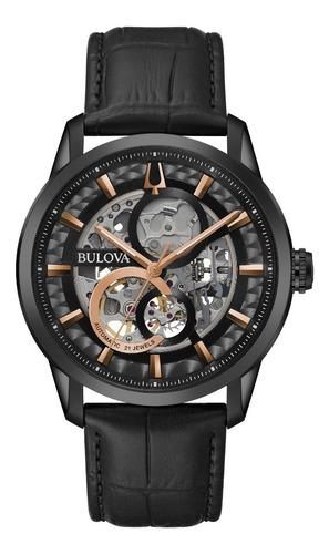 Imagen 1 de 6 de 98a283 Reloj Bulova Sutton Automatic 43mm Negro/rosado