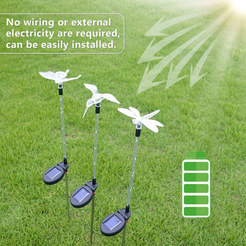 Nuevo 3 Unids Solar Powered Led Rgb Luz Jardín Patio Césped