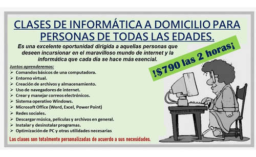 Imagen 1 de 4 de Clases De Informática A Domicilio Para Todas Las Edades