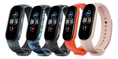 Correa De Remplazo Para Xiaomi Smart Mi Band 5 / 6 / 7 Color Azul, Verde, Camo, Naranja, Rosa, Negro