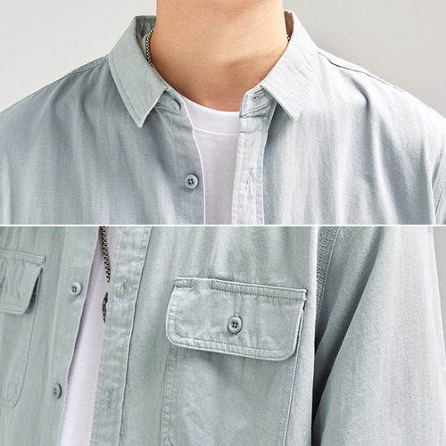 Camisa Casual De Algodón Para Hombre, Sobrecamisa, Camisas C