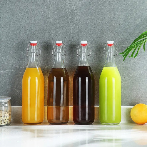 60 Botellas De Vidrio + Tapón Mecanico 250ml