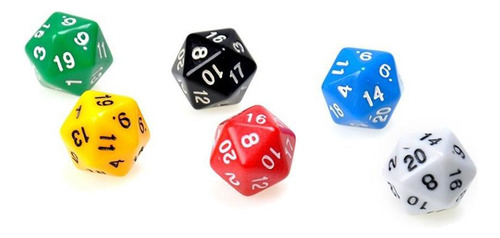 6 X Dados Multicolores De 2 Cm Y 20 Para Juegos De Cartas De