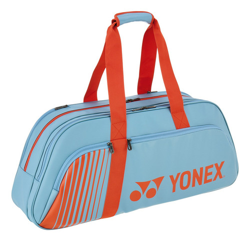 Bolso Raquetero Yonex Active X 4 Raquetas Tenis Gris Naranja Color Black / Lime Green