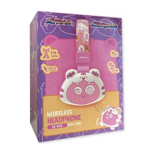 Fone De Ouvido Headphone Bluetooth Fm Cartão Sd P2 Mp3 Cor Rosa