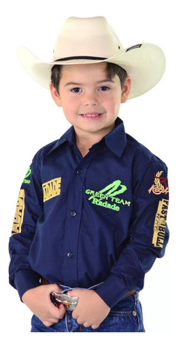 Camisa Country Infantil Bardada Unissex Rodeio Barretos Team