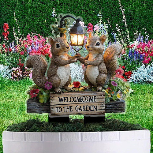 2d Plano Dos Ardillas Bienvenido A De Jardín Decoración De