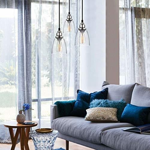 Mini Lampara Colgante Industrial Pantalla De Cristal Transpa