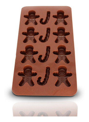 Imagem 1 de 7 de Forma De Silicones Boneco Neve Natal Bombom Chocolate 12 Cav