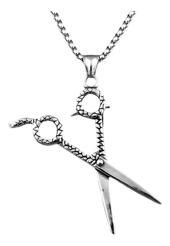 Imagem 1 de 5 de Colar Masculino Com Pingente Tesoura