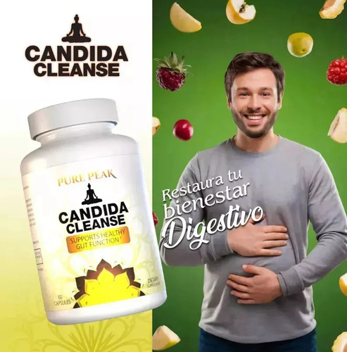 3x Pure Peak Candida Cleanse Ajuda O Intestino E O Cólon