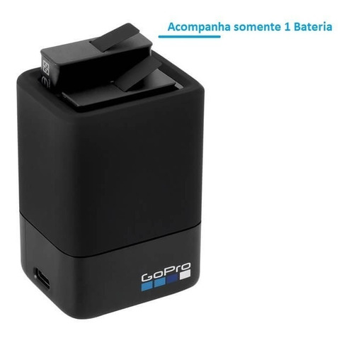 Carregador Duplo + Bateria Gopro Hero 5 6 7 Black Hero(2018)