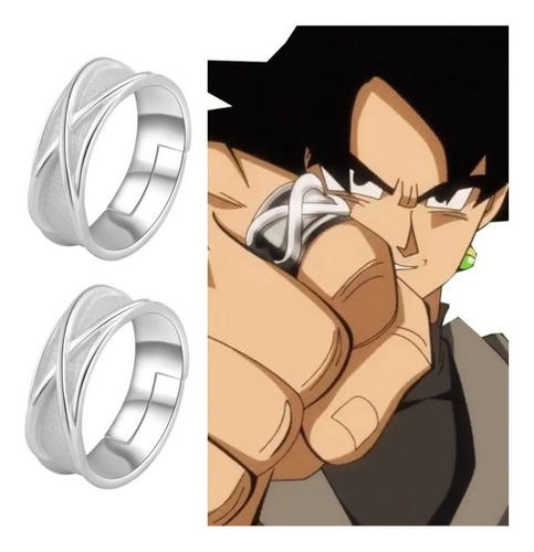 2 Peças Pretas De Goku Anillo Del Time Dragon Ball Super