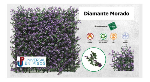 Follaje Artificial Arrayan Lavanda Diamante Morado 50 X 50