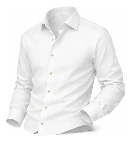 Camisa Social Masculina Manga Longa Slim Fit Casual Mega Estilo Casual e Execut - Miniatura 6