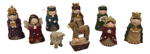 Juego De Belén Con Figuras Navideñas De 10 Piezas Para